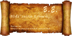 Blázsits Erhard névjegykártya